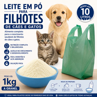 Leite Em Pó A granel Para Filhote de Pets 1kg Nutriçao e Força