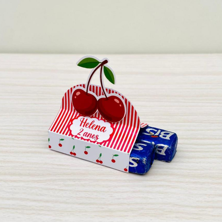 PORTA BIS DUPLO PERSONALIZADO CEREJINHA / LEMBRANCINHA CEREJA / ANIVERSÁRIO CEREJINHA / ANIVERSÁRIO CEREJA