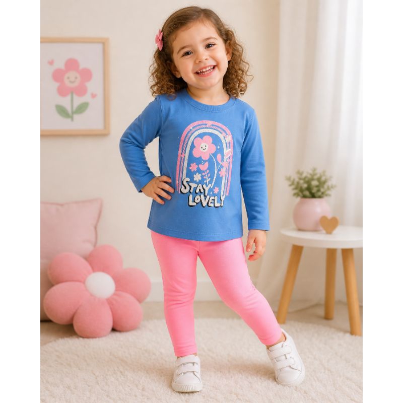 Conjunto de frio infantil menina moletom flanelado quentinho Brandili 4 e 6 anos