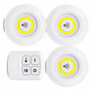 Kit 3 Luz Led Sem Fio Controle Remoto Prática Para Armário Cozinha