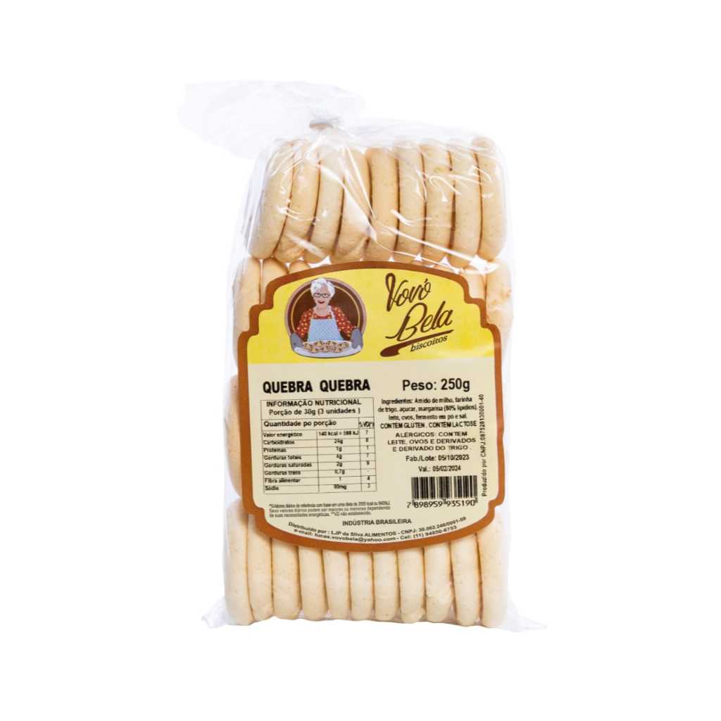 Biscoito Quebra Quebra Vovó Bela 250g - O Tradicional que Derrete na Boca (Sequilho Caseiro)