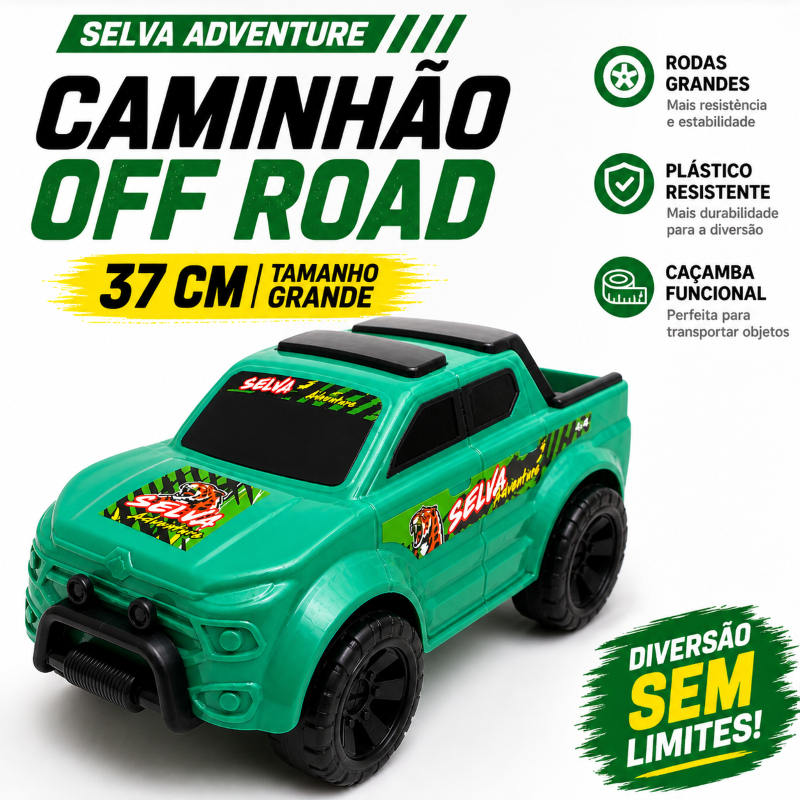 Carro Caminhonete Brutos 4x4 Caminhão Selva Safari Grande Brinquedo Resistente Infantil Menino