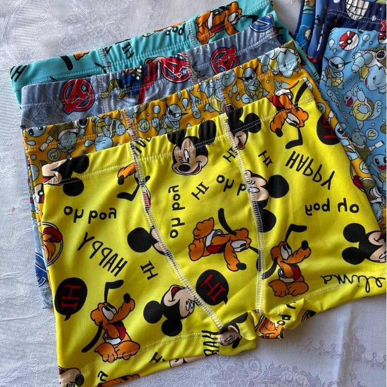 Kit Cueca Infantil Boxer Microfibra com Forro Algodão Confortável Estampada Menino