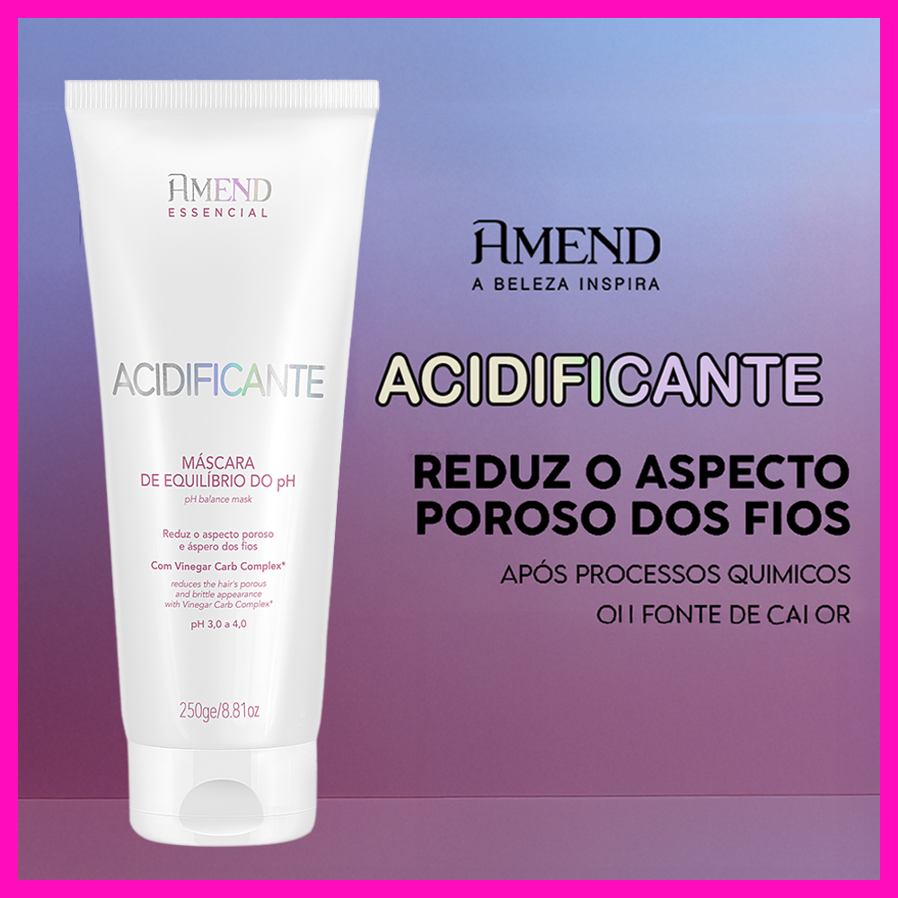 Amend Essencial Máscara Acidificante 250g (Reequilibra o pH da fibra capilar, reduzindo o frizz)
