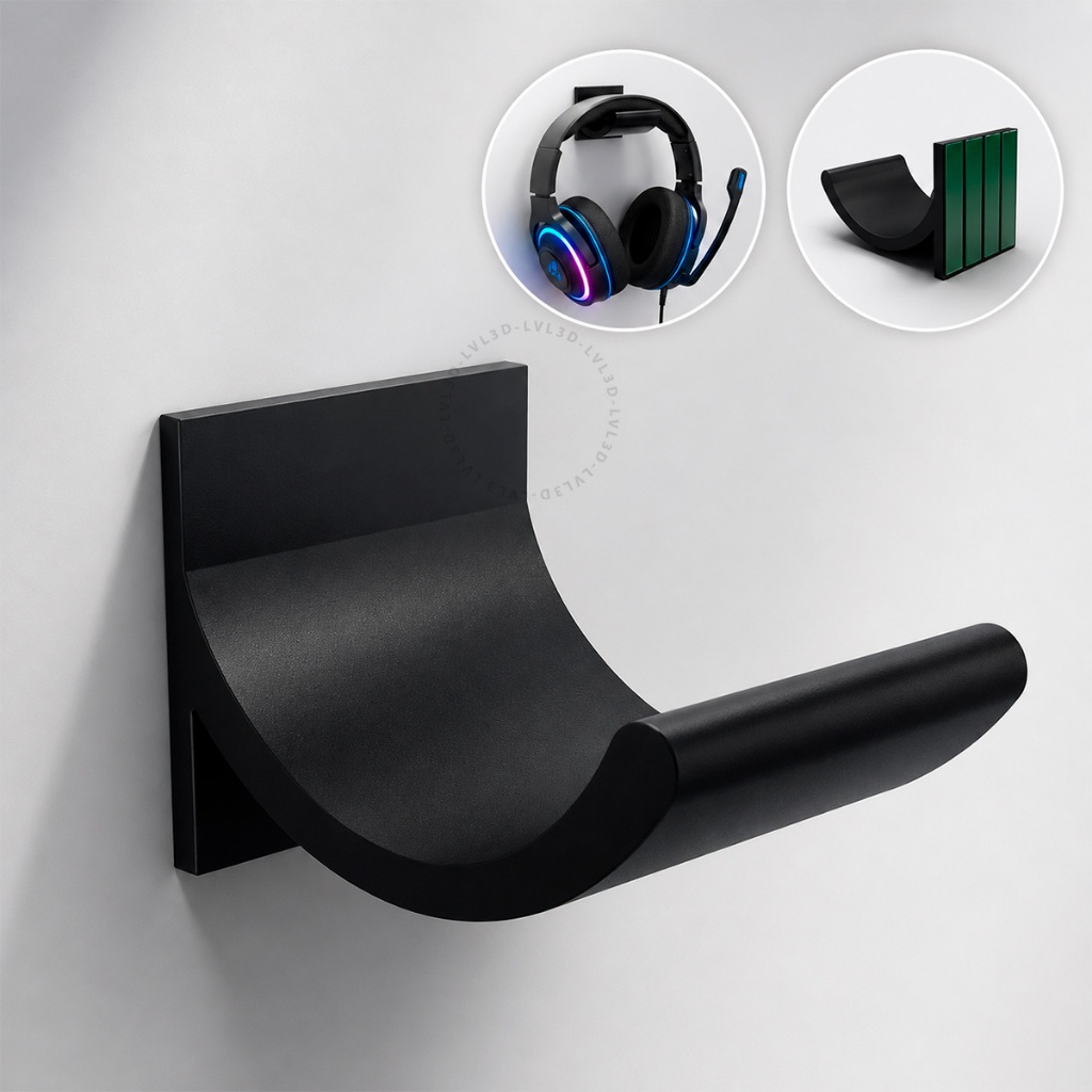 Suporte De Parede Fone Headset Gamer Com Gancho Fone de Ouvido Controle Videogame 3d Dupla Face