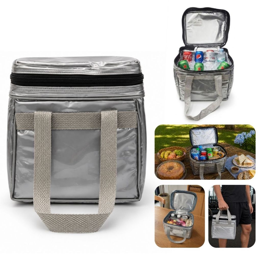 Bolsa Térmica 14 Litros Frasqueira Premiun Cooler Portátil Resistente Impermeável Marmitas Piqueniques Viagens Dieta Fit