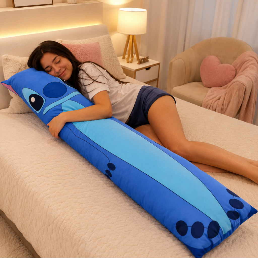 Travesseiro de Corpo Gigante Xuxão Super Macio MicroFibra Estampada 1.45 metros