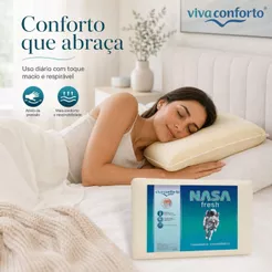Kit 2 Travesseiros Nasa Fresh Viva Conforto Viscoelástico Capa Dry Hipoalergênico Visco Antiácaros