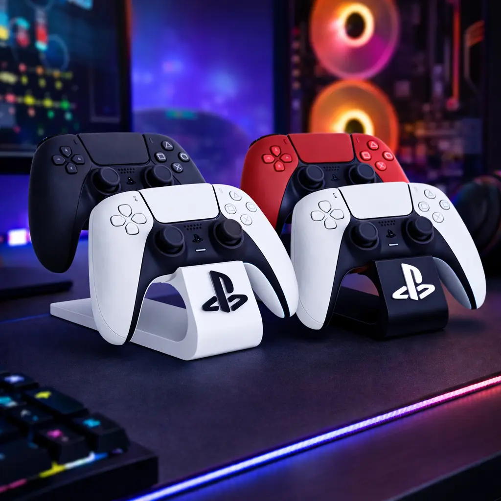 Suporte Duplo Gamer para Controles PS5 e PS4 | Base Organizador DualSense DualShock