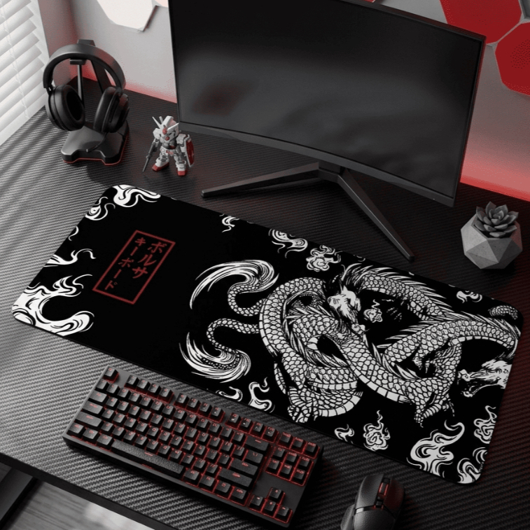 Mouse Pad Gamer Profissional Dragão Chines Japonês Anime Japão Desk Pad Speed Oferta Bibi Painéis