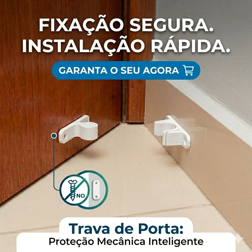 Prendedor Batedor Trava Fixador Porta Super Forte Adesivo Dupla Face 3M