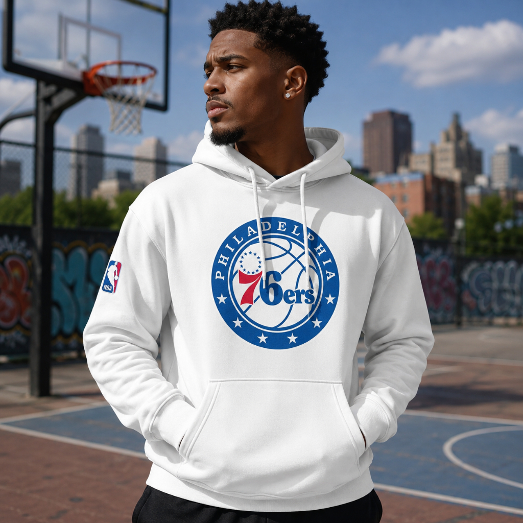 Moletom Canguru Philadelphia 76ers Blusa Basquete Masculina Estampada Time 100% Algodão Premium