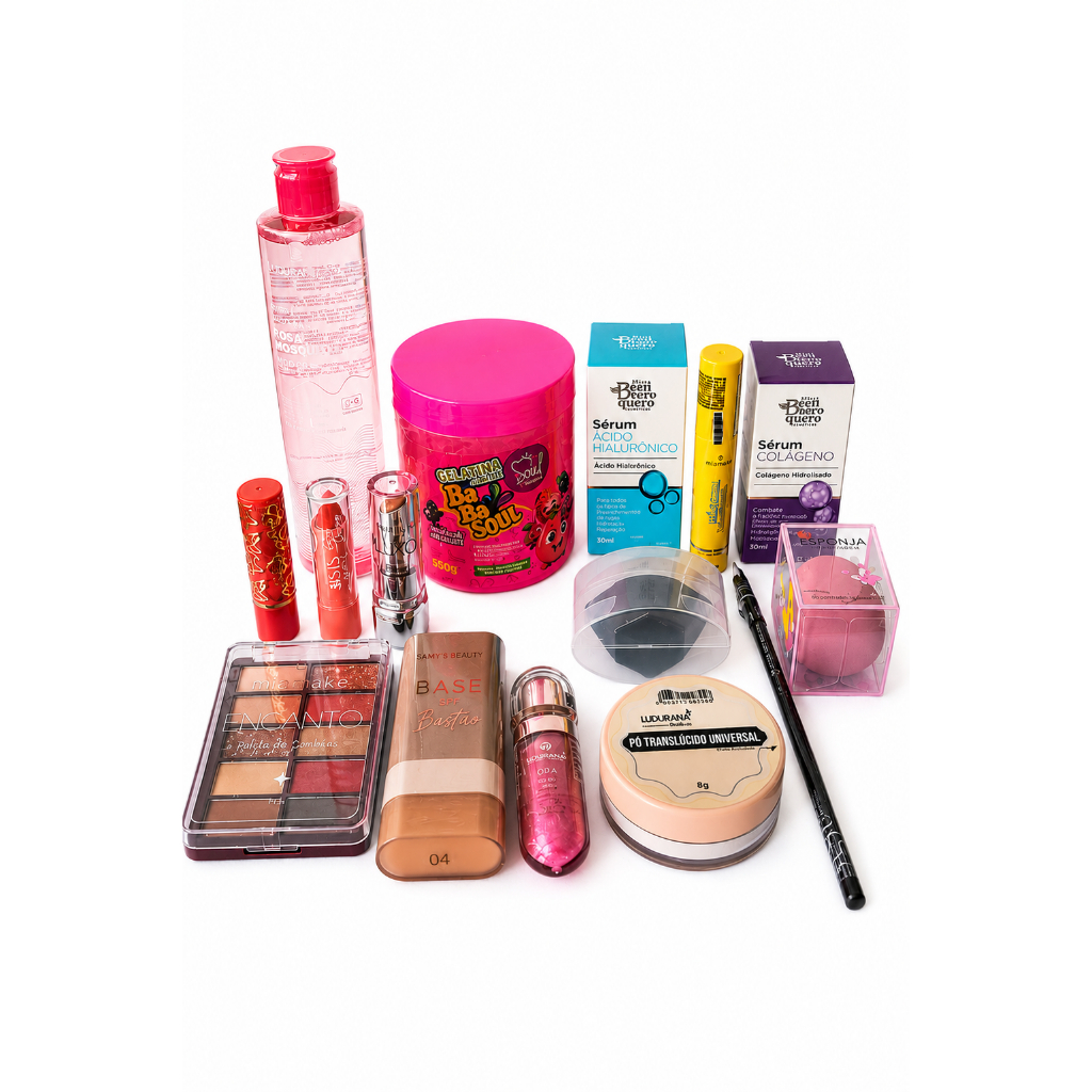 ✨ Kit Maquiagem 5 itens de Maquiagem e Cuidados – Beleza, Praticidade e Custo-Benefício em um Só Kit
