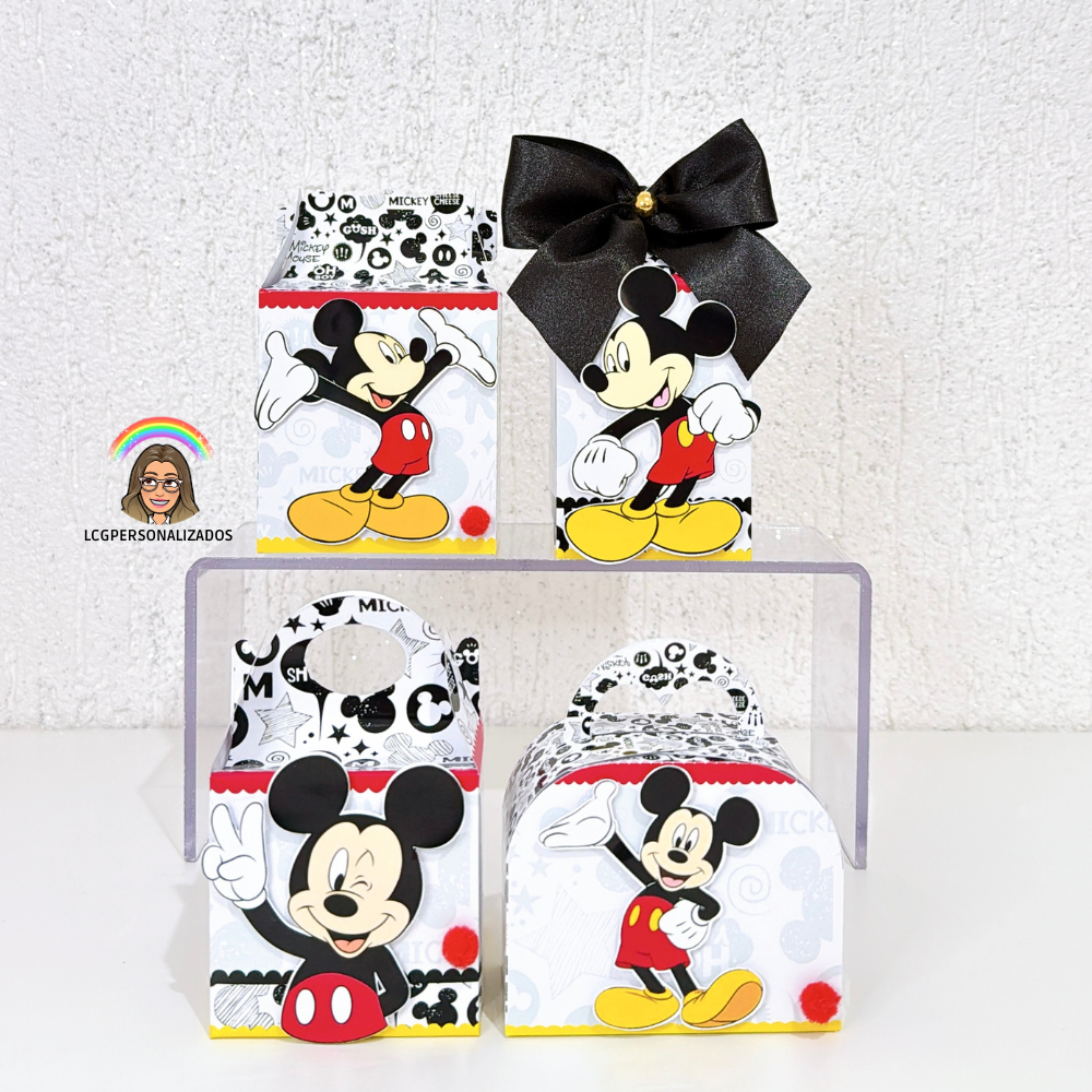 Kit Caixas Personalizadas Mickey| Personalizados Festa Infantil Luxo 3D | Lembrancinhas