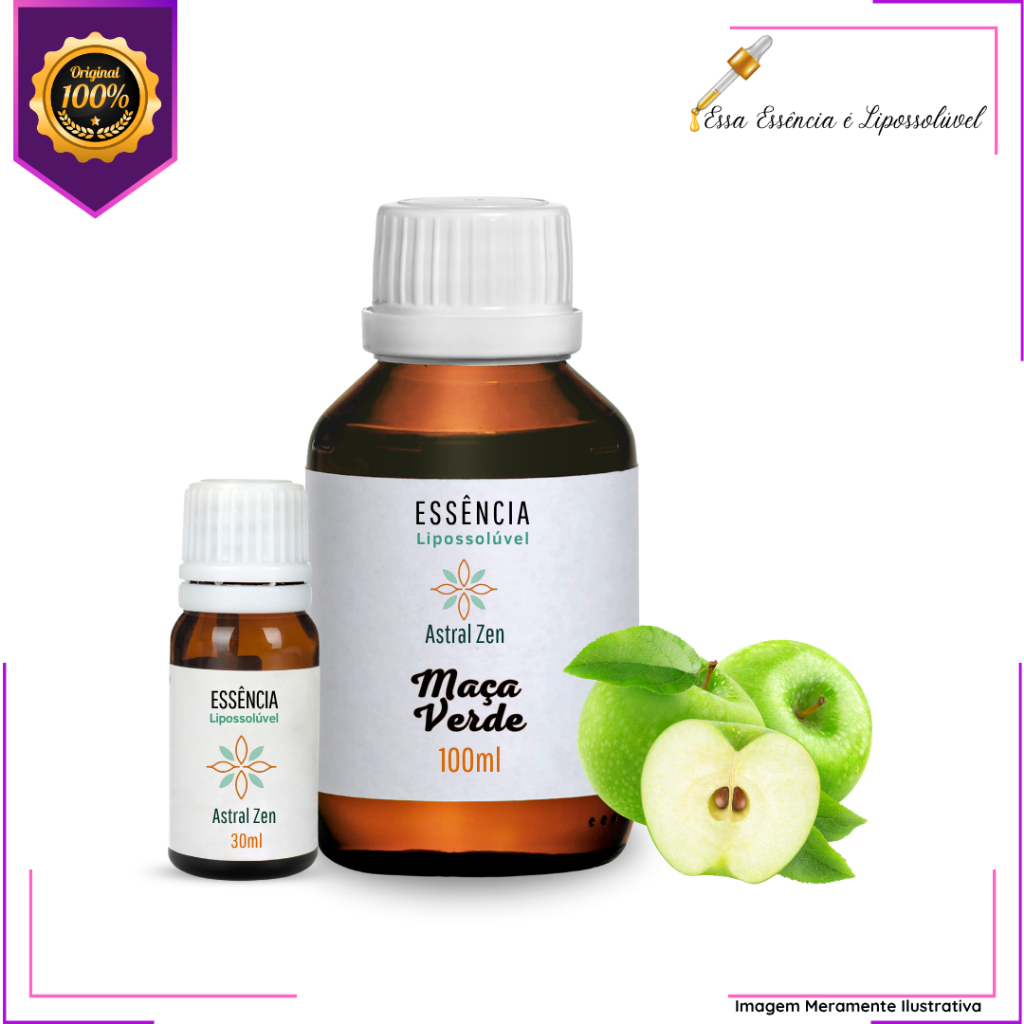 Essência Concentrada Maçã Verde Vollmens Para Aromatizador - Velas - Sabonetes - Perfumes