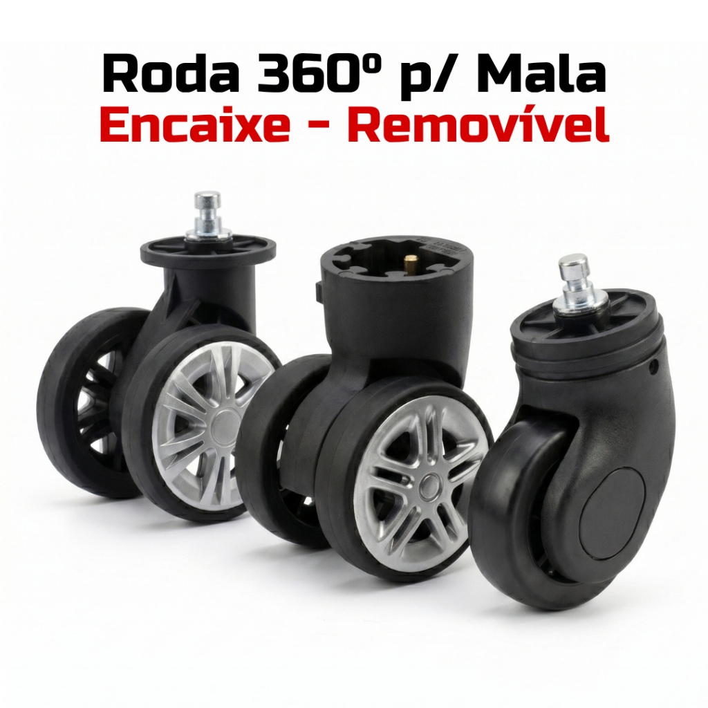 Rodas de Mala Viagem - Rodinhas Giratórias 360 graus -  Substituição Fácil - Acessório de Bagagem