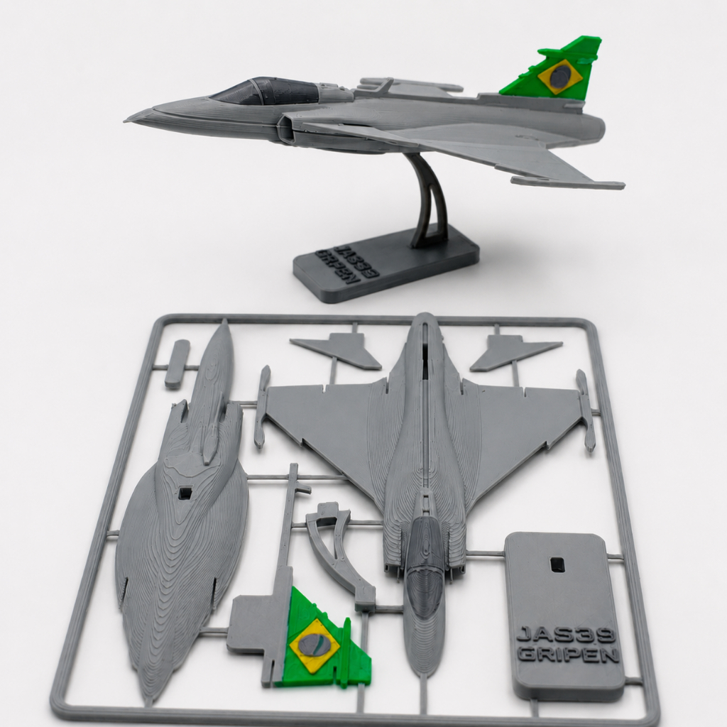 Kit Card Avião Caça JAS39 Gripen do Brasil Miniatura para Montar Colecionável