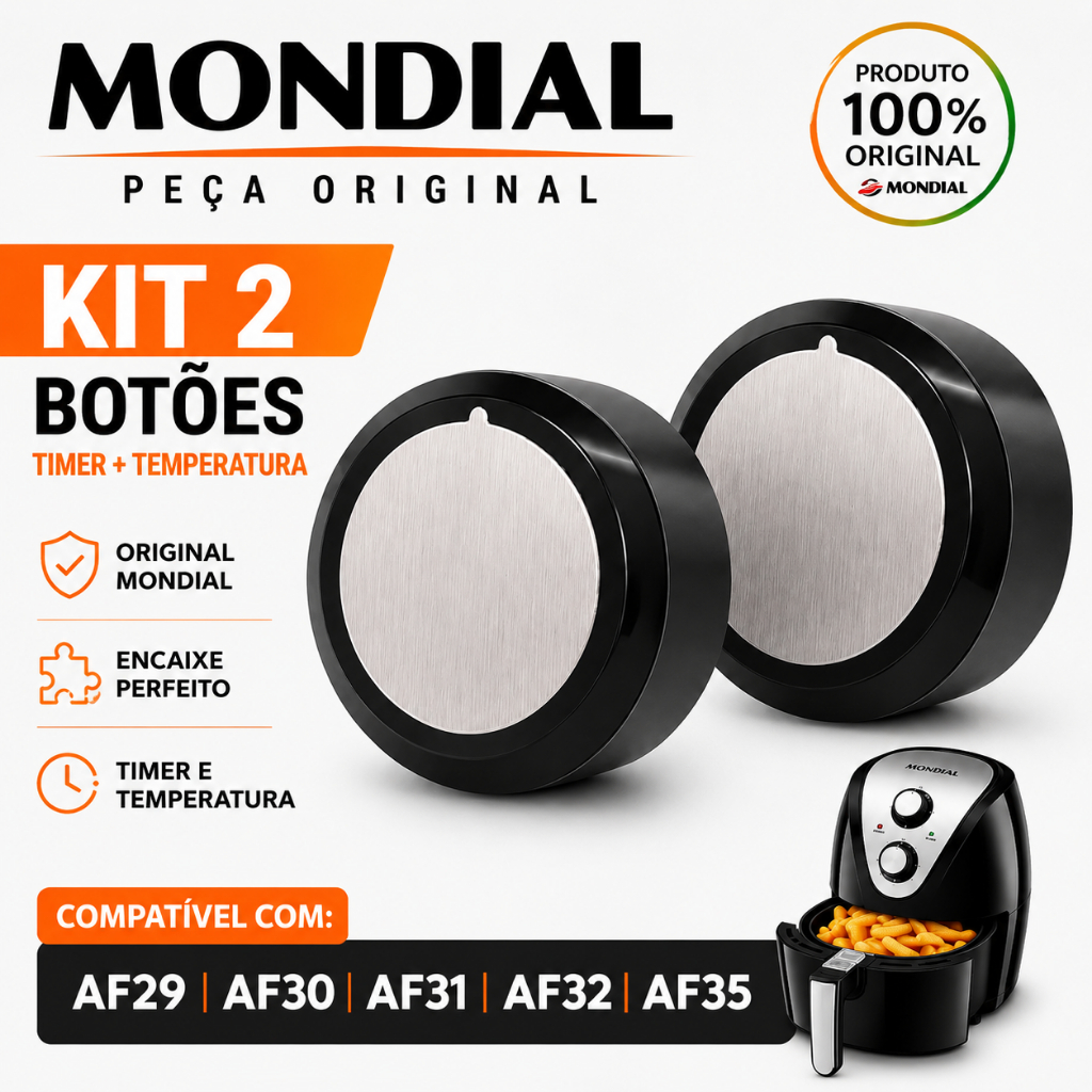 KIT 2 Botões Original Air Fryer Mondial AF29 AF30 AF31 AF32 AF35