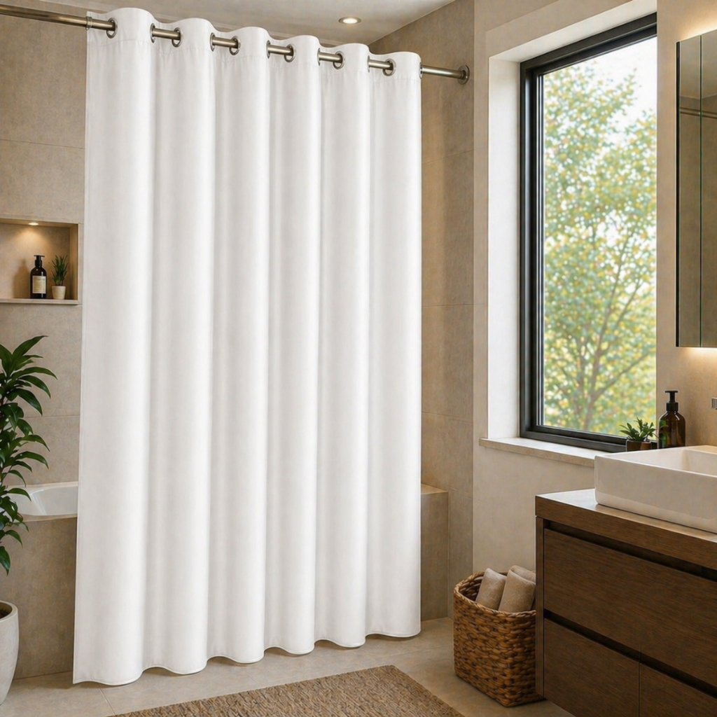 Cortina PVC 1,10x1,40 Impermeável Multiuso para Box Banheiro Janela e Porta Resistente Antimofo Fácil Limpeza
