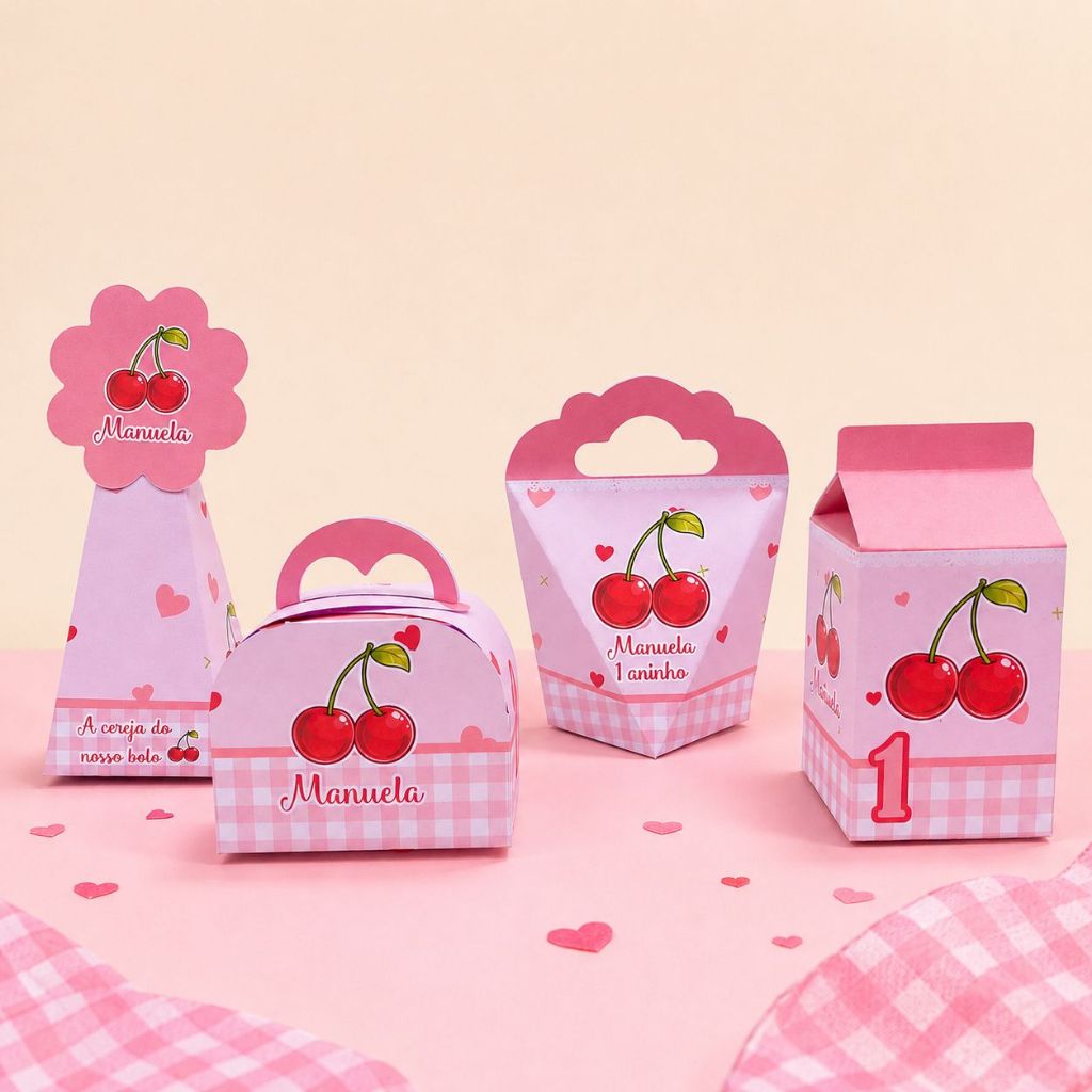 Kit Caixas Cereja/ Cerejinha Personalizada /Lembrancinha de Festa /Aniversário Cerejinha