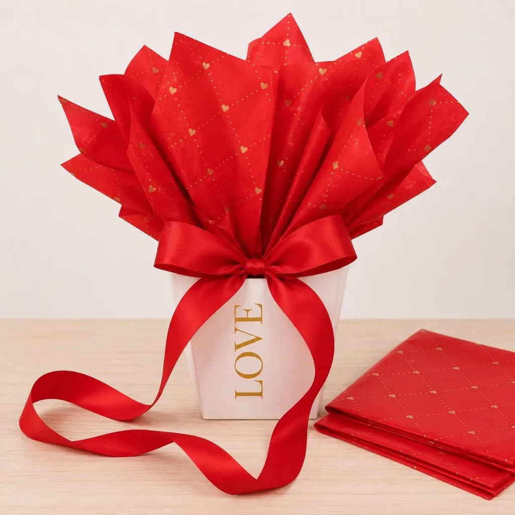 Kit Presente Namorados Embalagem Fita 20m Seda Cachepot Love - Mais vendido