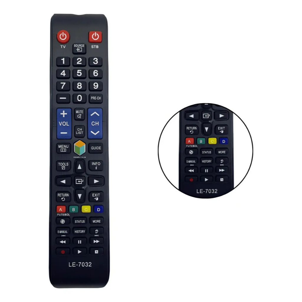 Controle Remoto LE-7032 Compativel com TV Samsung Plasma PL64F8500AGXZD