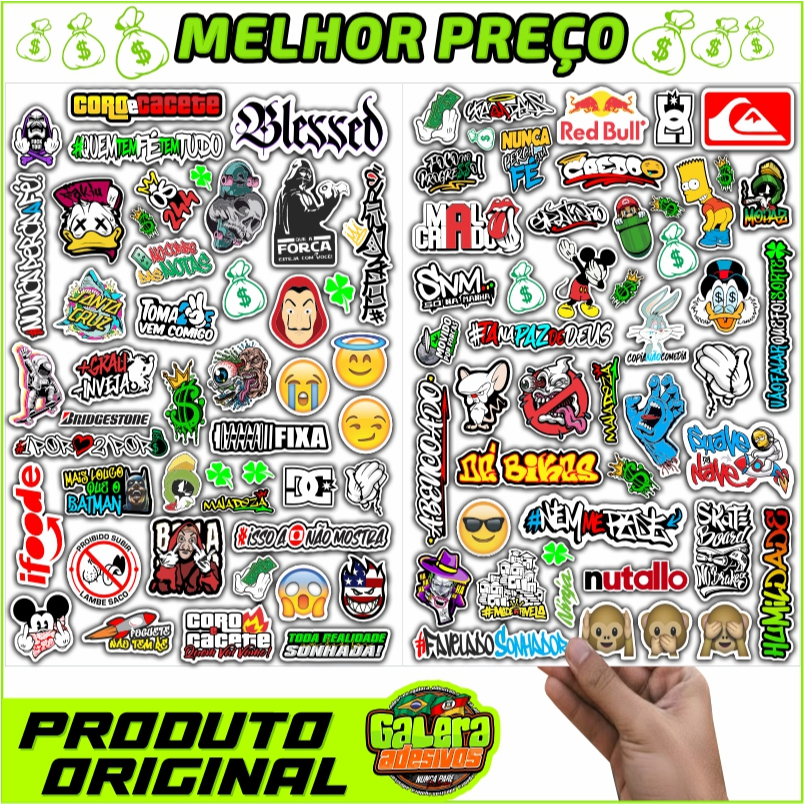 Kit 180 Adesivo Vinil Bike Moto Carro Skate - Frases Grau 244 Osascorte Pernalonga APROVA DAGUA