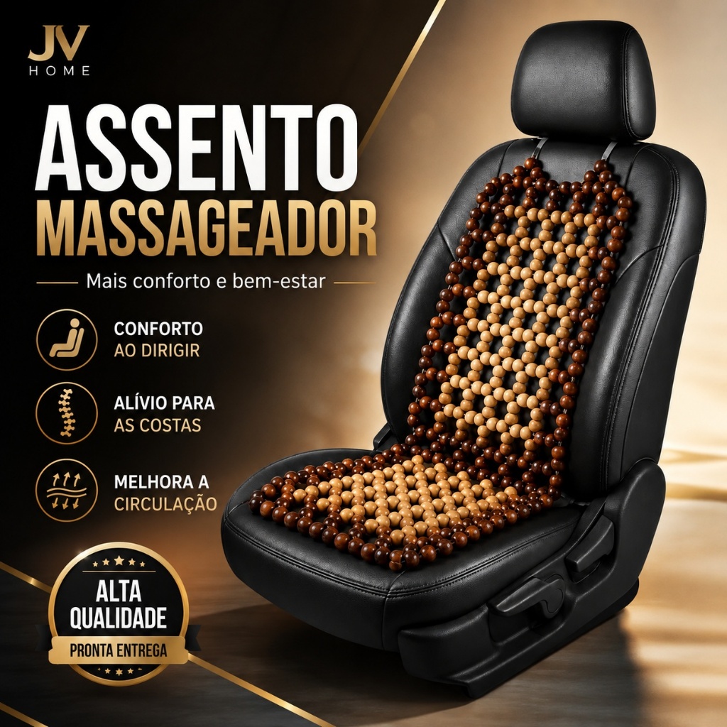 Encosto Massageador Banco Automotivo Ortopédico Assento Carro Caminhões Bolinha Esférica Massagem