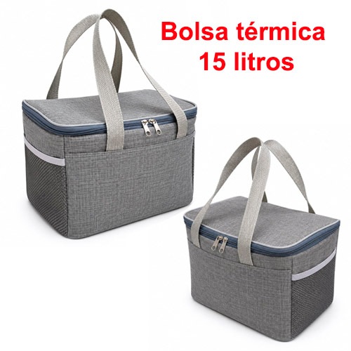 Bolsa Térmica Espaçosa Zíper Reforçado para Marmita, Lanche e Bebidas Impermeável para Churrasco Trabalho Viagem Praia
