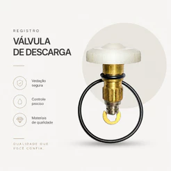 Registro para Válvula de Descarga VDE e Silent Flux 09678 Fabrimar Válvula Descarga Reparo Descarga