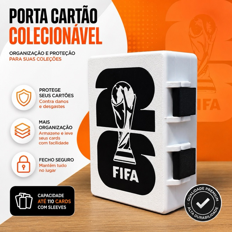 Porta Figurinhas Album Copa do Mundo 2026 Estojo para Guardar Figurinhas Organizador Album Caixa Para Figuri...