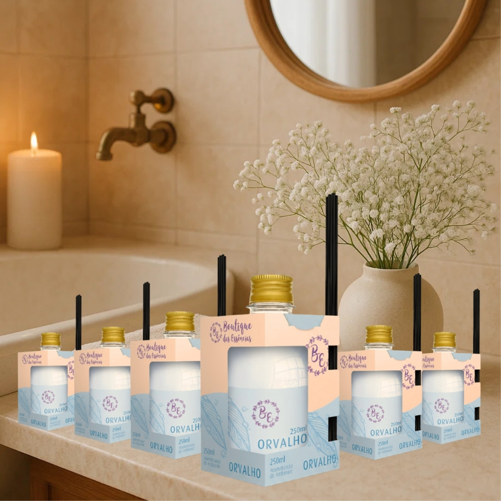 Kit 11 Aromatizador Ambiente 250ml Varetas BE Orvalho Difusor Casa Luxo
