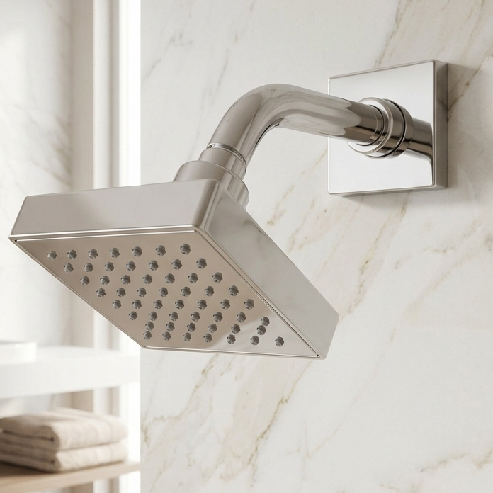 Chuveiro Ducha Gás Quadrada Articulada ABS Cromado para Aquecedor Solar Banheiro Luxo Moderno