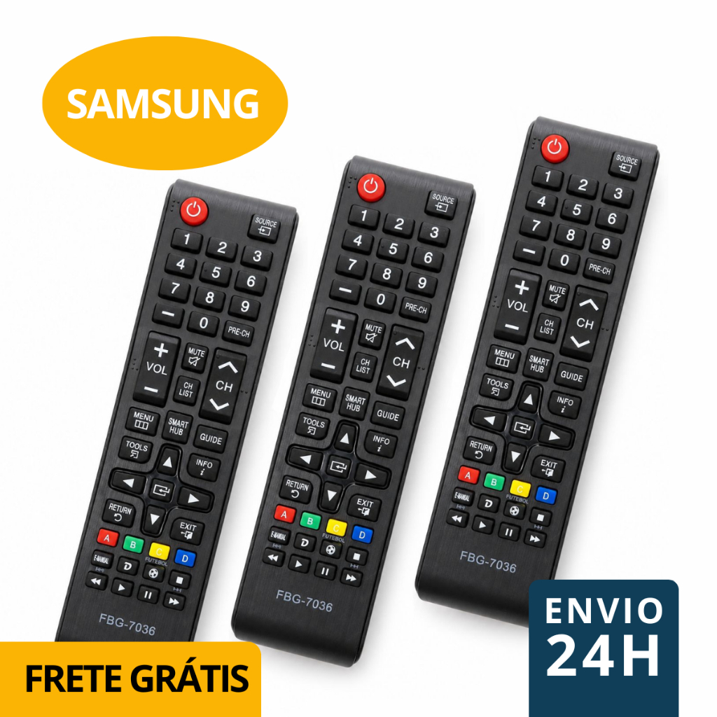 Kit Controle Remoto Compatível TV Samsung Smart LED LCD Controle Remoto Universal