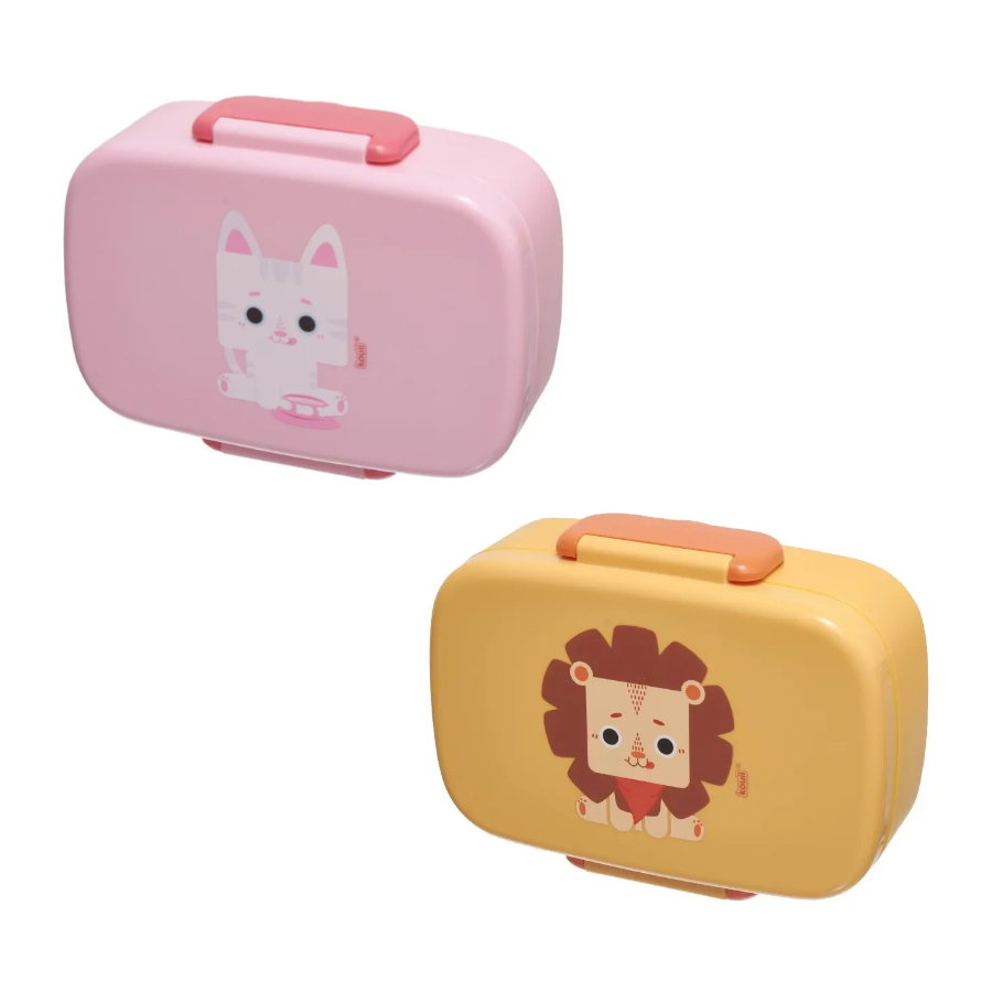 Bento Box Vácuo 900ml Kouii Filhotiis Gato e Leão Acompanha Garfo e Colher Original - Pacific