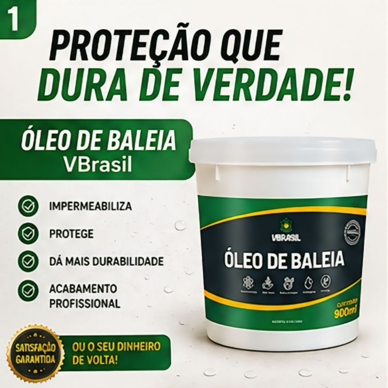 Óleo de Baleia 900ml Impermeabilizante Base Água Parede Piso Madeira Anti Infiltração Selador Proteção Total