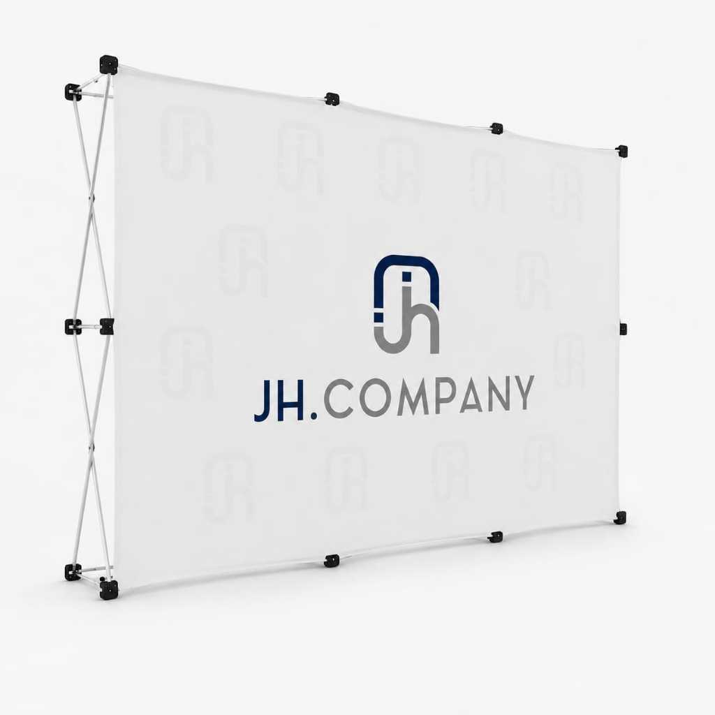 Painel Pantográfico Sanfonado 2,25x2,25m Estrutura Backdrop Pop Up com Velcro Para Feiras E Eventos