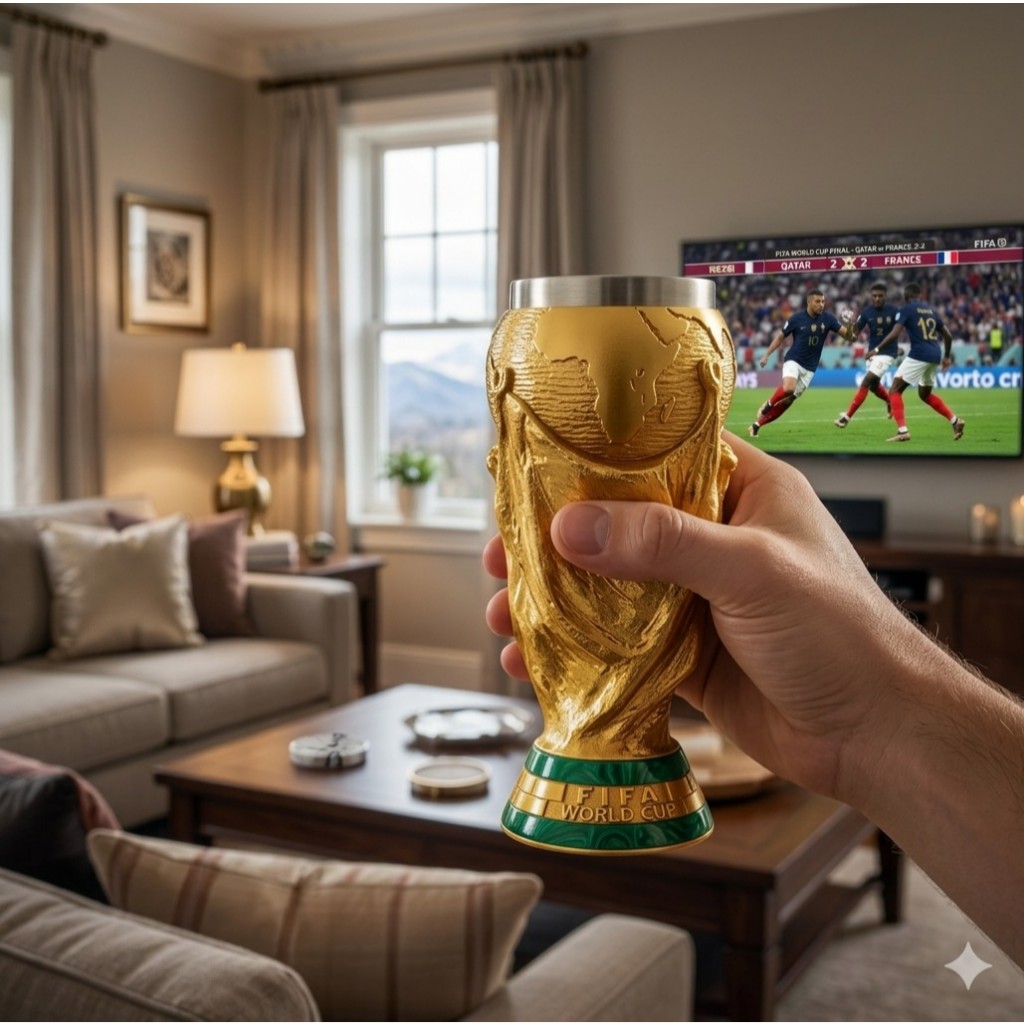 Porta Copos Térmico Stanle y Taça Copa Do Mundo 2026 Premium Taça Copa Do Mundo Dourado