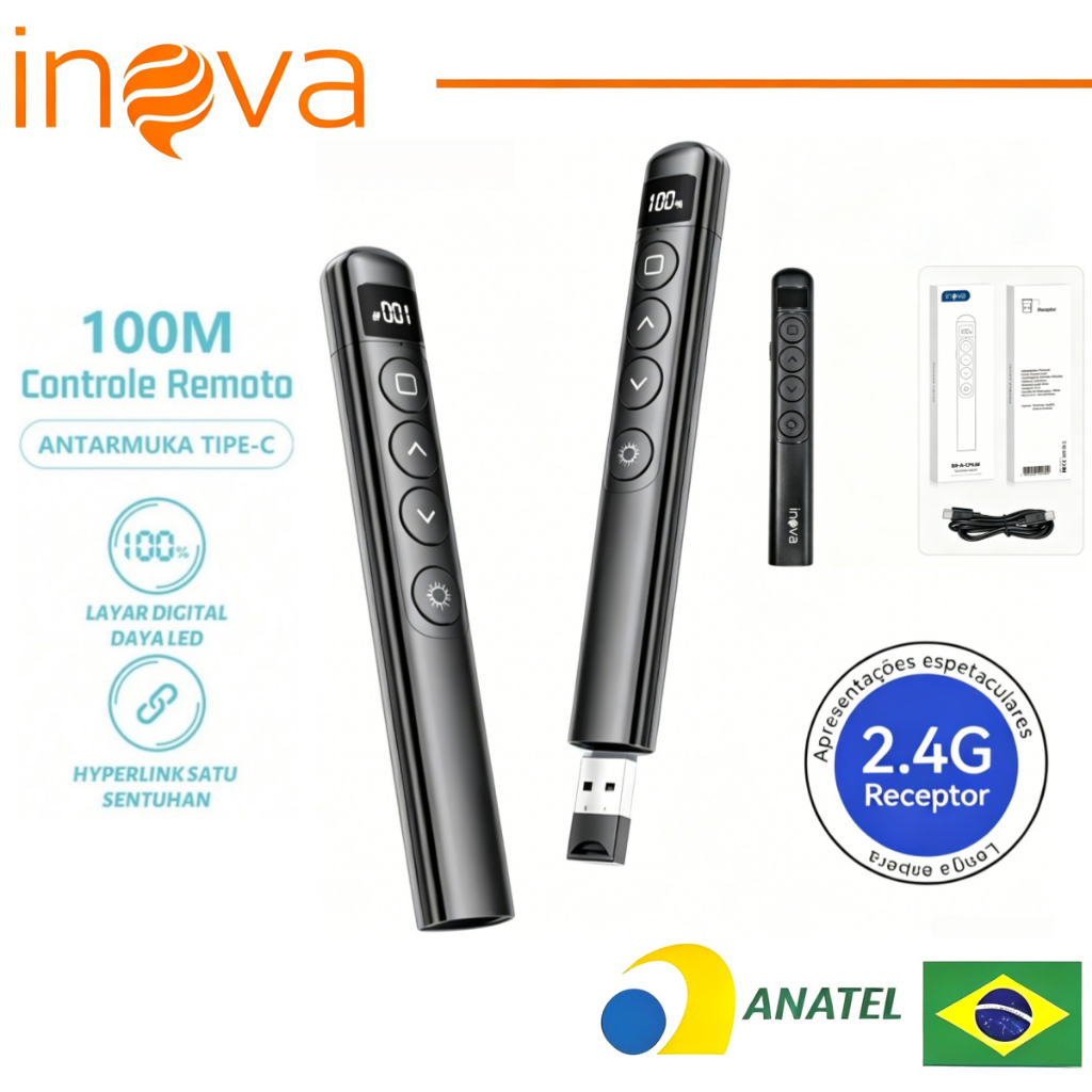 INOVA caneta apresentação a laser é adequada para documentos PPT de computador em reuniões