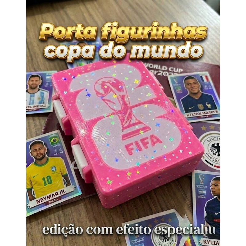PORTA FIGURINHAS COPA DO MUNDO FIFA 2026 ROSA COM EFEITO ESPECIAL