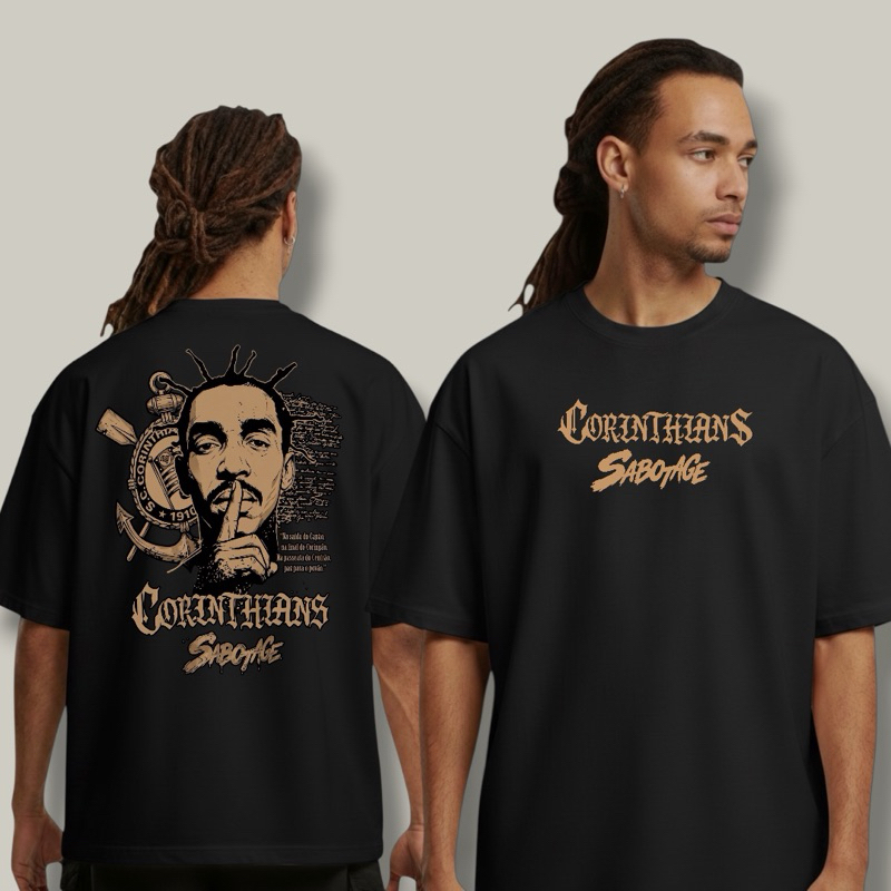 Camiseta Sabotage Collab Futebol Hip Hop Streetwear Unissex Blusa Gola Redonda Envio Imediato