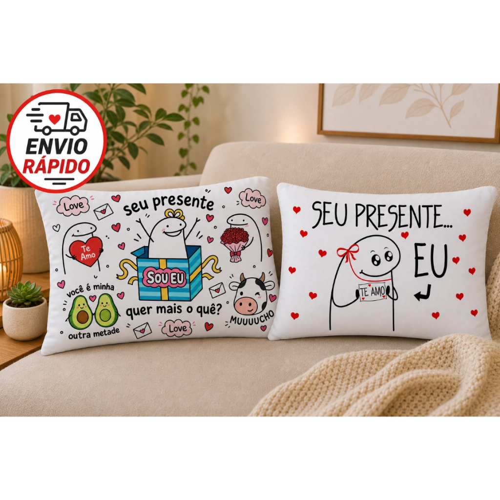 Almofada Flork seu presente sou eu artma 20 cm x 27 cm
