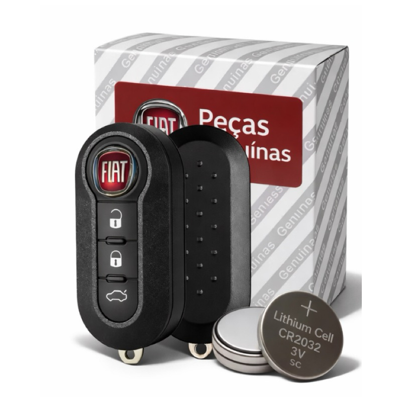 Chave Fiat Canivete Bravo 500 Punto Strada Siena Palio Carcaça Botões Brancos + Bateria