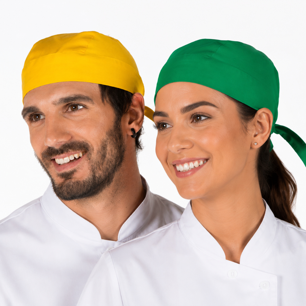 Kit 2 bandana | gorro | touca | boina | chapéu | cururgico | homem | mulher | cozinha | tecido | cabelo | copa | Brasil