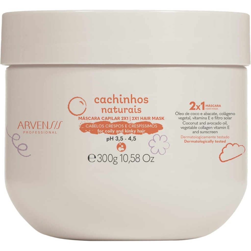 Máscara 2 em 1 No Poo Cachinhos Naturais Arvensis 300g