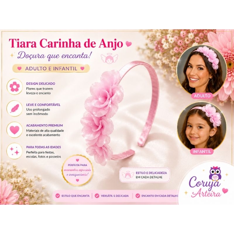 Tiara Carinha de anjo feito com amor