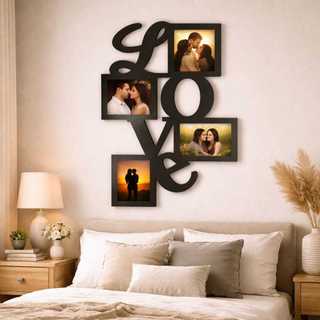 Quadros em MDF Para Fotos 10x15 Kit 3 Quadros Love Familia Decoração Parede Moldura Fotos Para Familia