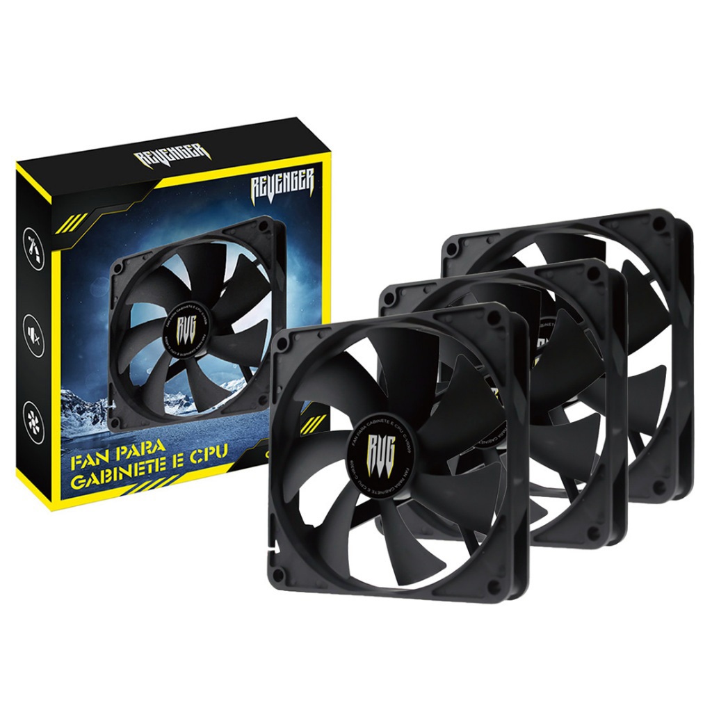 Cooler Fan Ventoinha Para PC Gabinete Black 120mm Molex Gamer CPU