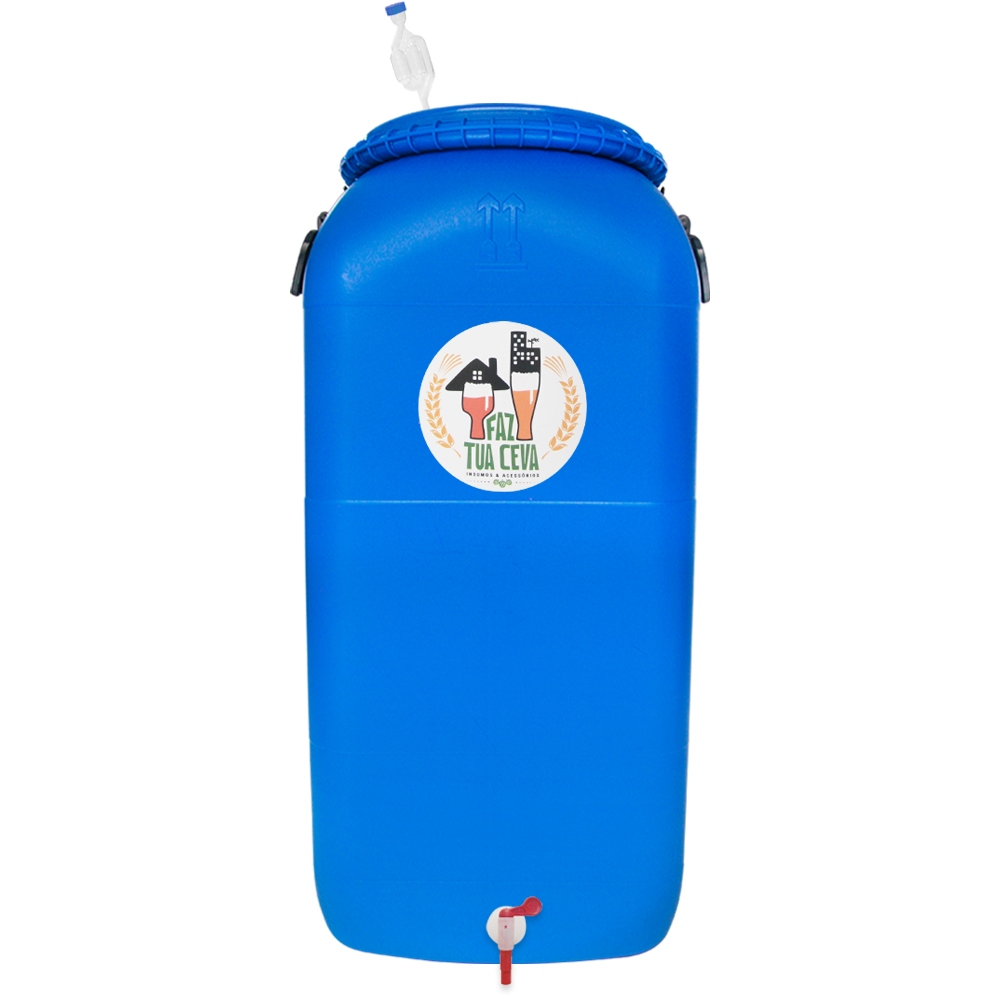 Bombona 50 litros Fermentadora Cerveja com Airlock S e Torneira Redutora de Sedimentos (28E)