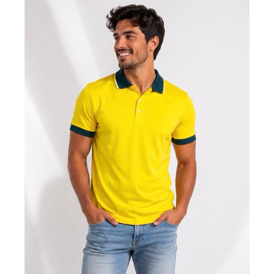 CAMISA POLO MASCULINA BASICA MARCAS GRIFES A SUA ESCOLHA PERUANA ALGODÃO COM ELASTANO BORDADO COLORIDO